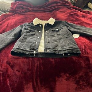 Women’s Sherpa Black Wrangler Jean Jacket